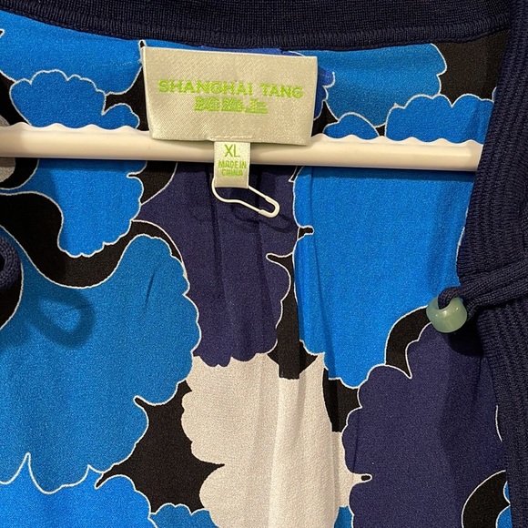 Shanghai Tang Long Navy Blue Silk Cardigan - Women’s Size XL - Picture 8 of 12